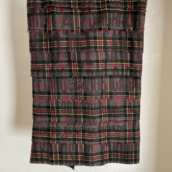 FORNARINA Italy PLAID Wool PUNK Rock GRAFFITI and BUCKLES SKIRT Size Medium - Picture 8 of 15